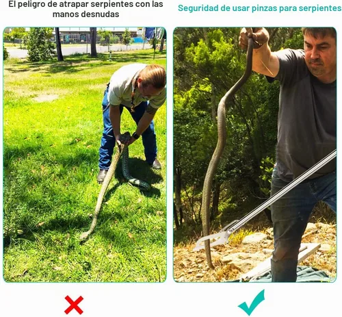 Vista 6 de Anrain herramienta de trabajo extrapesado para atrapar serpientes de 47 pulgadas con mordaza ancha Herramienta de manejo de mandíbula ancha