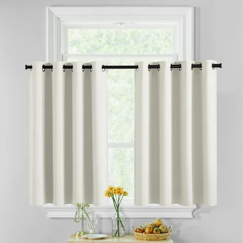 Vista 27 de RYB HOME - Cortinas para armario de 36 pulgadas, cortinas para oscurecer la habitación con ojales resistentes a la oxidación, cortinas de Aqua