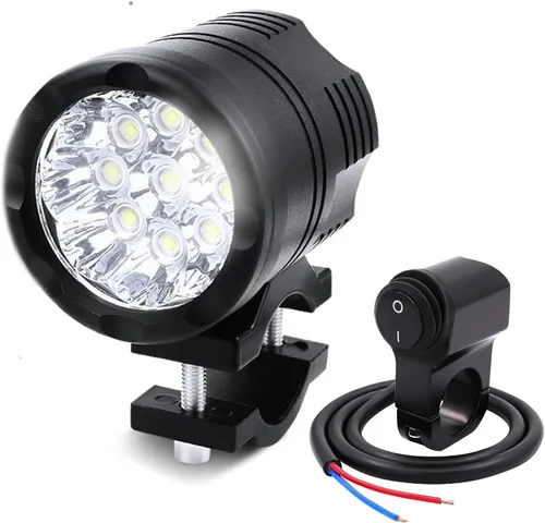 Vista 8 de Ourbest Luz de motocicleta, 12 V 24 V alto/bajo/estroboscópico motocicleta auxiliares luces ATV UTV Bicicletas Dirt Bike Led niebla luces