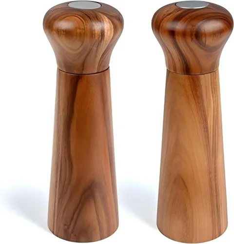 Vista 10 de Molinillo de pimienta de madera, molinillo de pimienta recargable, coctelera de pimienta ajustable, molino de especias, molino de pimienta