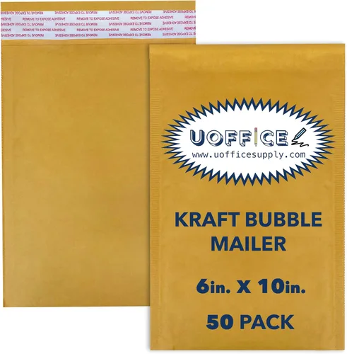 Vista 11 de Sobres de burbujas de papel kraft, 100 sobres acolchados pequeños #0-6 x 10 pulgadas, sobres de burbujas de papel kraft, sobres protectores, sobres
