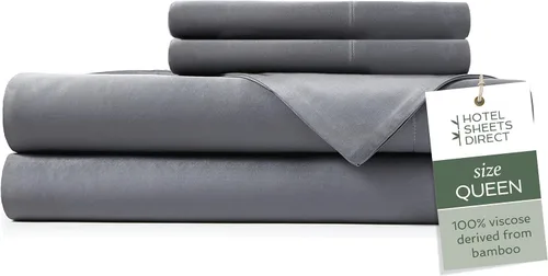 Vista 58 de Hotel Sheets Direct - Juego de sábanas 100% viscosa derivada de bambú tamaño individual - sábanas refrescantes con 1 funda de almohada