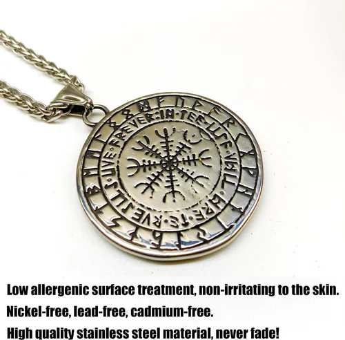 Vista 4 de Collar de talismán de lobo vikingo Fenrir cadena de acero inoxidable para hombre, joyería vintage para hombre, colgante de amuleto vikingo pagano