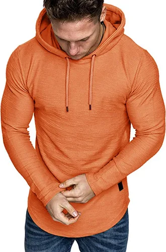 Vista 2 de Lexiart Sudadera deportiva con capucha para hombre, color liso, forro polar