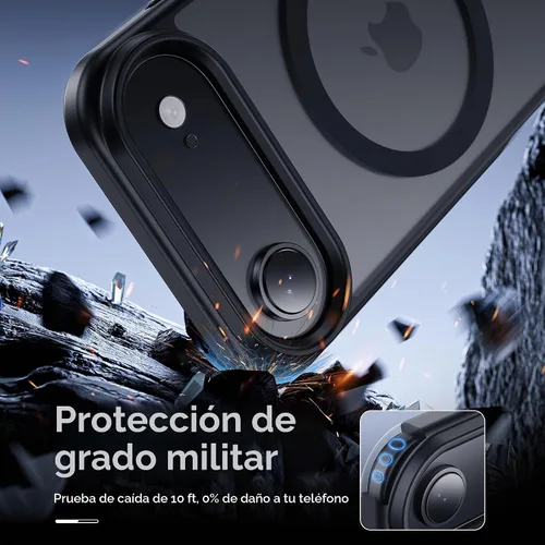 Vista 4 de Tigowos Funda Magnética para iPhone Air Compatible con MagSafe Resistente a Caídas de 16 Pies Cubierta Trasera con Sensación de Piel Mate a Prueba