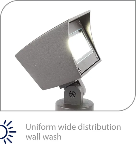 Vista 3 de WAC Iluminación de paisaje, luz de lavado de pared LED 12V con control de brillo integral 2700K cálido LED incorporado en bronce