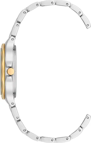 Vista 2 de Armitron Reloj de pulsera con función de fecha acentuada de cristal genuino para mujer, 755879, Dos tonos, Japonés