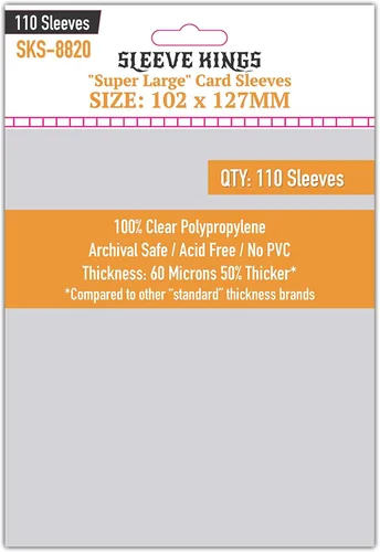 Vista 24 de Sleeve Kings Fundas para tarjetas estándar, 110 unidades, transparentes de 60 micrones de grosor, tamaño mini (1.575 x 3.504 in), compatibles