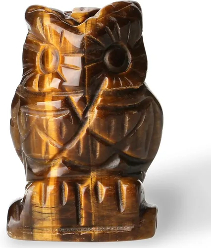 Vista 12 de QINJIEJIE Estatuas de Búho de Amatista de 2 Pulgadas, Figuras de Búhos Decorativas, Cristales de Piedra Tallados, Estatuas de Búhos de Gemas