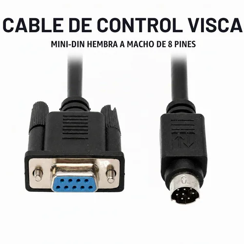 Vista 2 de Wirenest - Cable de control VISCA de 25 pies, DB9 hembra a mini-DIN macho