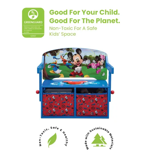 Vista 5 de Delta Children - Banco de actividades convertible para niños, con certificado Greenguard Gold, Mickey Mouse de Disney