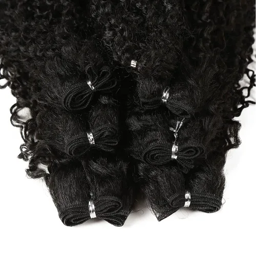 Vista 7 de 7 mechones de cabello sintético rizado tipo afro de 22, 24 y 26 pulgadas (7.76 oz) elaborado con fibra de alta temperatura. 1b