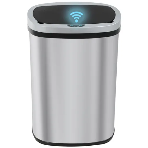 Vista 9 de PayLessHere Basurero automático de cocina con tapa, 50 litros, 13 galones, sin tacto, de acero inoxidable cepillado, de alta capacidad, para baño