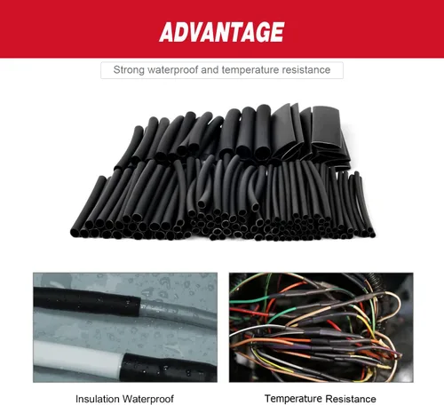 Vista 6 de Nilight 130 piezas kit de tubos termorretráctiles 3:1, tubo de manga adhesiva de doble pared, tubo para envoltura de cables y alambres eléctricos