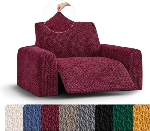 Vista 13 de PAULATO BY GA.I.CO. Funda reclinable – Funda de ajuste suave – Protector elástico de muebles reclinables de 1 pieza – Tela de terciopelo lavable a