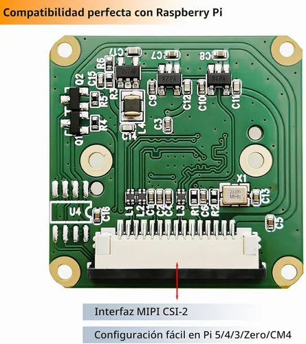 Vista 6 de Módulo de cámara de enfoque automático de 12MP para Raspberry Pi, sensor IMX708, FOV de 75°, HDR, compatible con Pi 5,4,3, Zero, CM4
