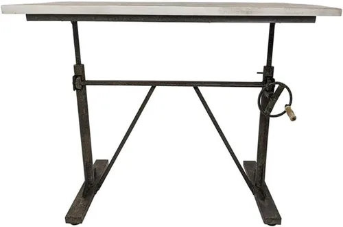 Vista 6 de Carolina Chair & Table Brio - Escritorio rectangular ajustable para sentarse o de pie, con base de metal con acabado en polvo, mesa moderna