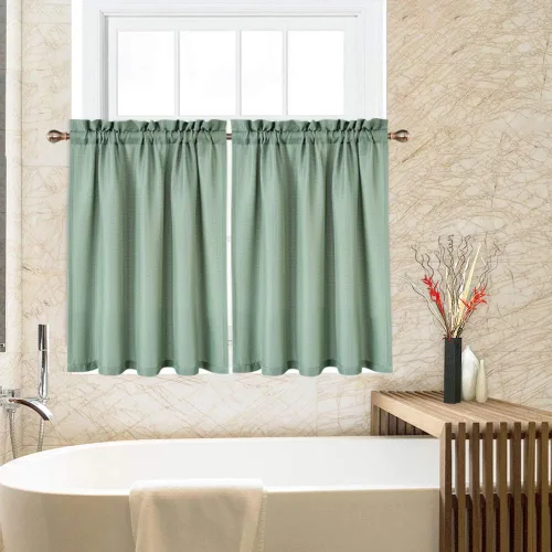 Vista 25 de CAROMIO - Cortina para cocina, cortina texturizada, cortinas para ventana de baño, varios tamaños