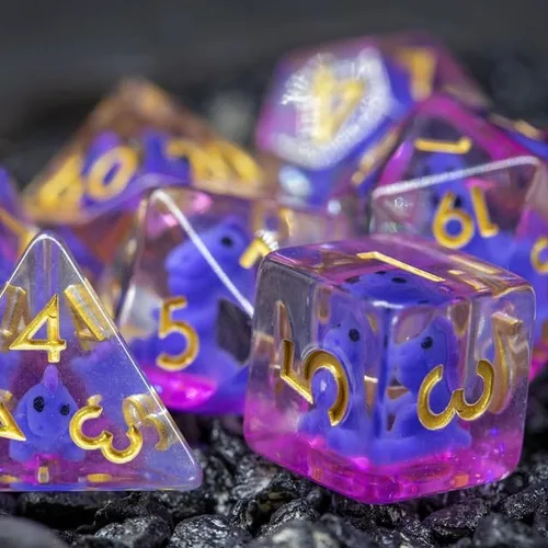 Vista 11 de Sage's Portal Animal Familiars - Juego de dados poliédricos de resina para Dungeons and Dragons RPG Pathfinder, mesa TTRPG (Baby Dragon)