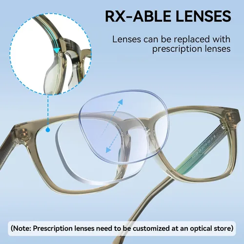 Vista 5 de Dollger Gafas de bloqueo de luz azul para mujer y hombre, rectángulo cuadrado, para computadora, gafas de luz azul, sin receta