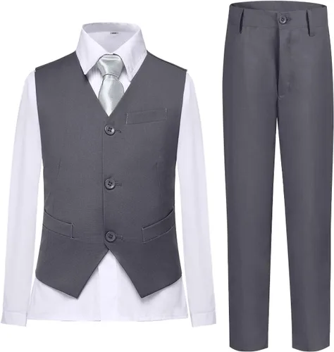 Vista 43 de Conjunto de chaleco para niños, trajes formales, trajes de boda, ropa de vestir