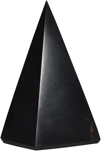 Vista 19 de Shungite World Auténtica pirámide de shungita alta pulida de 1.18 pulgadas / 1.18 pulgadas, cristal curativo natural de chakras, pirámide negra