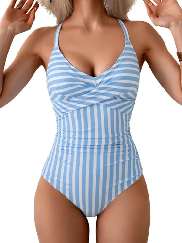 Vista 26 de B2prity Traje de baño de una pieza para mujer con control de abdomen marrón (Cameo Brown)
