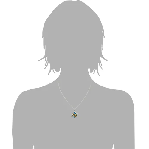 Vista 2 de seeka Aleph judaic Star collar de la Artazia Colección N1027