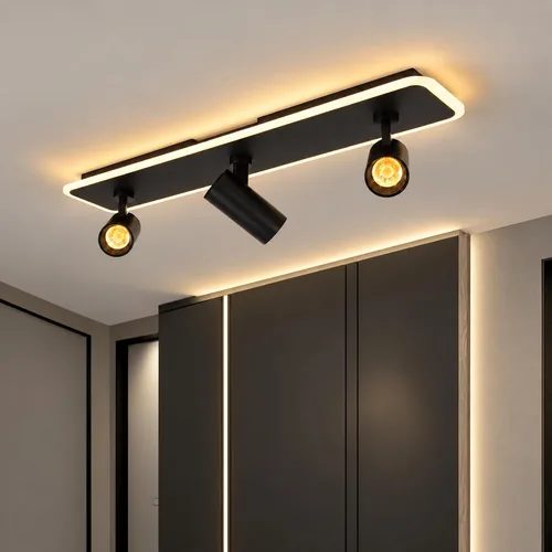 Vista 13 de Jaycomey Lámpara de techo LED moderna de 23 pulgadas, 3 focos ajustables 22.8 in Blanco