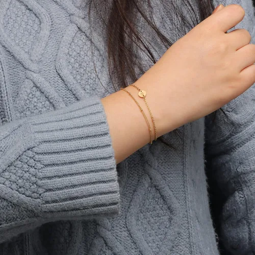 Vista 7 de Oro Delicado para mujeres, adolescentes y niñas Chapado en oro de 14 quilates