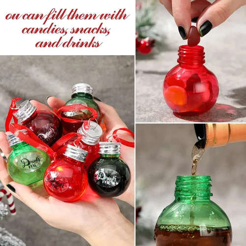 Vista 5 de Bolas de adornos de plástico transparente para Navidad, árbol rellenable de plástico, adornos colgantes para botella de agua, bombillas para Plata
