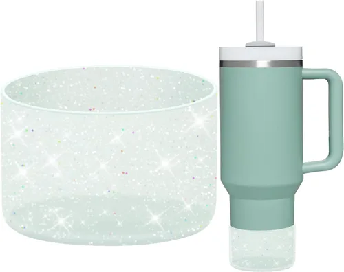 Vista 13 de WUQID Funda protectora de silicona compatible con vasos Stanley Tumbler de 20 a 40 onzas y botella Hydro Flask de 12 a 24 onzas, reduce