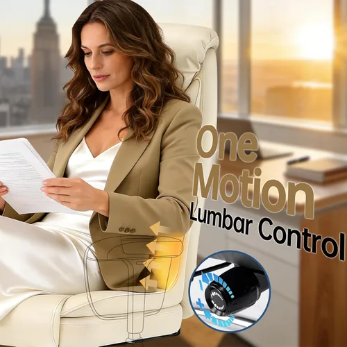 Vista 4 de AreShark Silla de oficina grande y alta, silla ejecutiva de escritorio de cuero con respaldo alto y soporte lumbar ajustable, ergonómica, cómoda