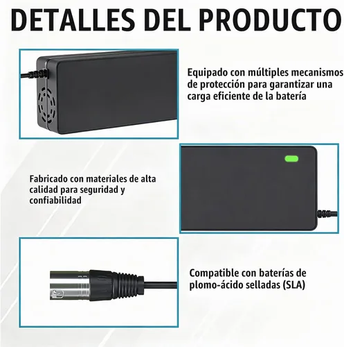 Vista 6 de Nuevo Adaptador de Carga de Batería de 24V 5A con Enfriamiento por Ventila y Conector XLR Macho de 3 Pines Compatible con Sillas de Movilidad Pride