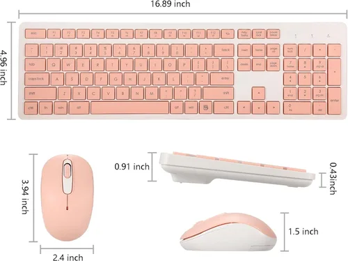 Vista 7 de Combo de teclado y ratón inalámbricos, combo de teclado y ratón inalámbrico silencioso de 2.4G para Windows Chrome Laptop Computadora PC