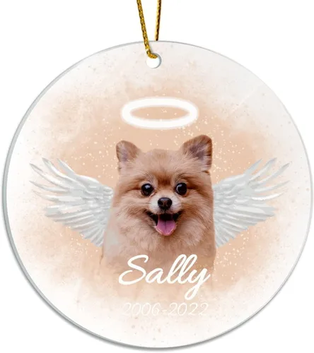 Vista 11 de Personalized Acrylic Pet Memorial Ornament, Acrylic, English Setter Hanging Keepsake, Dog Remembrance Ornament, Dog Gifts, Dog Angel Wings Ornament