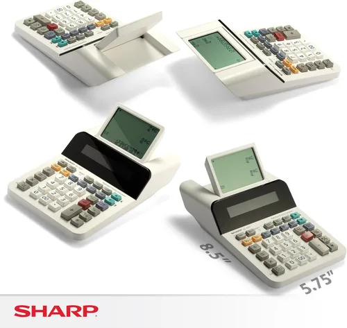 Vista 5 de Calculadora empresarial sin papel inalámbrica compacta Sharp (EL-1501)