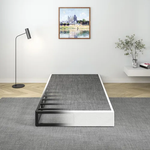 Vista 8 de Somier de 5 Pulgadas para Cama Individual, Base de Colchón Metálica Resistente con Funda de Tela, Montaje Fácil, Capacidad de 680 kg