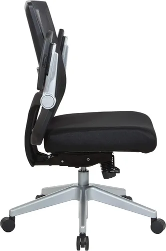 Vista 4 de Space Seating Serie 867 Silla de gerente ajustable con respaldo de malla transpirable, soporte lumbar y brazos abatibles acolchados, asiento de tela