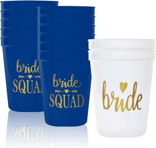 Vista 10 de PartyGifts&beyond Vasos de plástico para despedida de soltera, paquete de 13 tazas de plástico para dama de honor, despedida de soltera, decoración