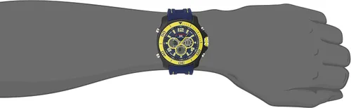 Vista 2 de U.S. Polo Assn. Sport US9322 - Reloj deportivo para hombre con correa de silicona azul marino, Amarillo Negro, Cronógrafo, movimiento de cuarzo
