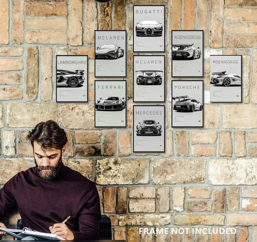 Vista 2 de dazongweihan 9 pósteres de súper auto para habitación de niños, arte de pared de automóvil de carreras para hombres y hombres, decoración de pared
