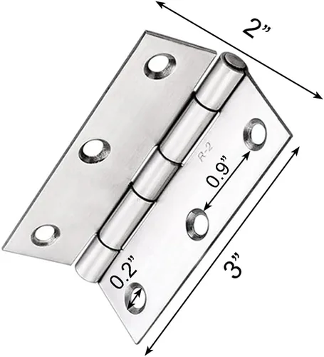Vista 5 de Medsuo - 2 bisagras para puerta, bisagras plegables de acero inoxidable de con 12 tornillos de acero inoxidable para puerta, ventana, gabinete, caja
