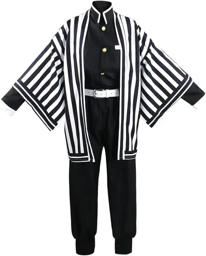 Vista 2 de Iguro Obanai - Disfraz de kimono para cosplay, conjunto completo con peluca