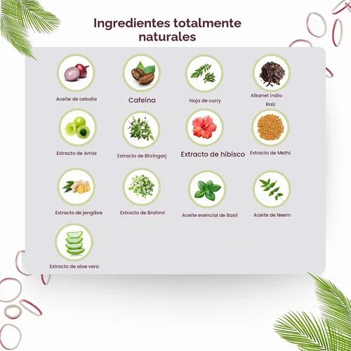 Vista 4 de AYURVEDASHREE Champú de cebolla roja para el crecimiento del cabello y control de caídas del cabello, con hoja de curry, hibisco, alanket indio
