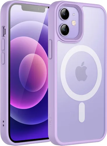 Vista 7 de JETech - Carcasa magnética mate para iPhone 12 mini, color negro Compatible con MagSafe, parte trasera mate translúcida, protección delgada a