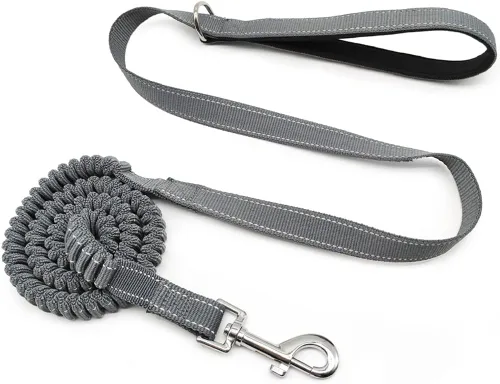 Vista 8 de Correa elástica reflectante de 5 a 7 pies, sin tirones para absorción de impactos, correa elástica de nailon para perros pequeños y medianos/gatos