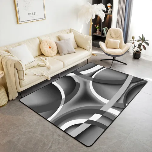 Vista 19 de Alfombra de área en espiral colorida de 3 x 5 pies, abstracta y moderna geométrica, decoración de remolinos, antideslizante, para hombres, mujeres