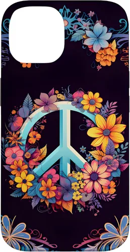 Vista 4 de Boho Floral Peace Sign Case for iPhone 17