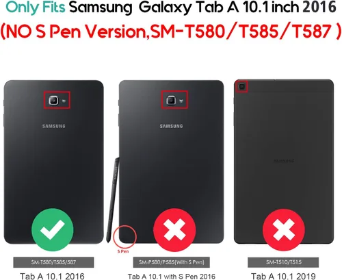 Vista 2 de Funda ProCase con soporte para Samsung Tab, múltiples ángulos de visión y bolsillo para documentos y tarjetas, Negro